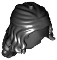 Plaatje in Gallery viewer laden, LEGO® los onderdeel Haar in kleur Zwart 92258