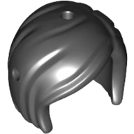Plaatje in Gallery viewer laden, LEGO® los onderdeel Haar in kleur Zwart 92259