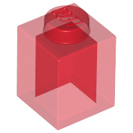 LEGO® los onderdeel Steen in kleur Doorzichtig Rood 3005