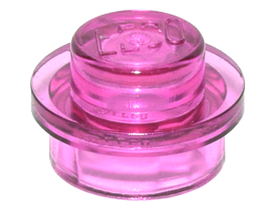 LEGO® los onderdeel Plaat Rond Doorzichtig Donkerroze 4073