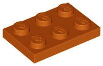 Plaatje in Gallery viewer laden, LEGO® los onderdeel Plaat Algemeen Donker Oranje 3021