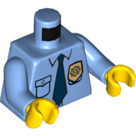 Plaatje in Gallery viewer laden, LEGO® onderdeel Lijf met Motief Medium Blauw 973pb0801c01