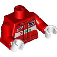 Plaatje in Gallery viewer laden, LEGO® los onderdeel Lijf met Motief Rood 973pb0802c01