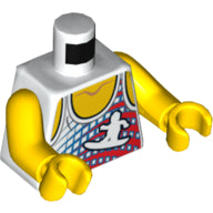 Plaatje in Gallery viewer laden, LEGO® los onderdeel Lijf met Motief Wit 973pb0997c01