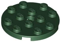 LEGO® los onderdeel Plaat Rond in kleur Donkergroen 60474