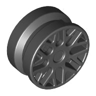 LEGO® los onderdeel Wiel in kleur Zwart 93595