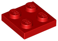LEGO® los onderdeel Plaat Algemeen in kleur Rood 3022