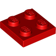 LEGO® los onderdeel Plaat Algemeen in kleur Rood 3022