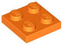 LEGO® los onderdeel Plaat Algemeen in kleur Oranje 3022