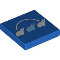 Plaatje in Gallery viewer laden, LEGO® los onderdeel Tegel met Motief Blauw 3068pb0382