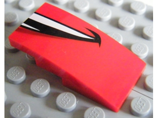 LEGO® onderdeel Dakpan Gebogen met Motief Rood 93606pb001R