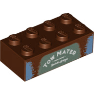 Plaatje in Gallery viewer laden, LEGO® onderdeel Steen met Motief Roodachtig Bruin 3001pb081