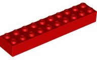 Plaatje in Gallery viewer laden, LEGO® los onderdeel Steen in kleur Rood 3006