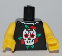 Plaatje in Gallery viewer laden, LEGO® los onderdeel Lijf met Motief Zwart 973pb0838c01