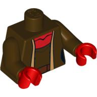 Plaatje in Gallery viewer laden, LEGO® onderdeel Lijf met Motief Donker Bruin 973pb0859c01