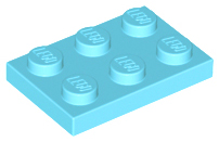 LEGO® los onderdeel Plaat Algemeen Medium Azuurblauw 3021