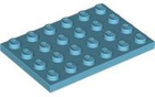 LEGO® los onderdeel Plaat Algemeen Medium Azuurblauw 3032