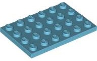 LEGO® los onderdeel Plaat Algemeen Medium Azuurblauw 3032