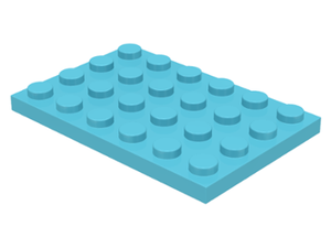 LEGO® los onderdeel Plaat Algemeen Medium Azuurblauw 3032