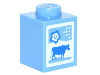 LEGO® los onderdeel Steen met Motief Medium Blauw 3005pb016