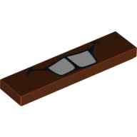 LEGO® onderdeel Tegel met Motief Roodachtig Bruin 2431pb0160