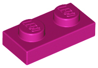 LEGO® los onderdeel Plaat Algemeen in kleur Magenta 3023
