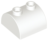 LEGO® los onderdeel Dakpan Gebogen in kleur Wit 30165
