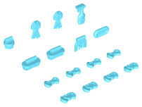 LEGO® los onderdeel Friends in kleur Medium Azuurblauw 92355