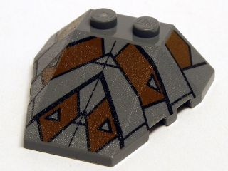 LEGO® Wig met Motief Donker Blauwachtig Grijs 48933pb009