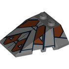 LEGO® Wig met Motief Donker Blauwachtig Grijs 48933pb009