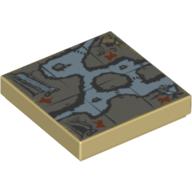 Plaatje in Gallery viewer laden, LEGO® los onderdeel Tegel met Motief Geelbruin 3068pb0407