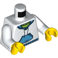 Plaatje in Gallery viewer laden, LEGO® los onderdeel Lijf met Motief Wit 973pb0631c01