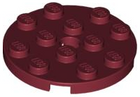 LEGO® los onderdeel Plaat Rond in kleur Donkerrood 60474
