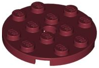 LEGO® los onderdeel Plaat Rond in kleur Donkerrood 60474