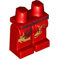 LEGO® los onderdeel Benen met Motief Rood 970c00pb0089