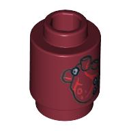 LEGO® onderdeel Steen Rond met Motief Donkerrood 3062pb035