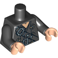 Plaatje in Gallery viewer laden, LEGO® los onderdeel Lijf met Motief Zwart 973pb0879c01