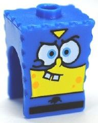 LEGO® los onderdeel Hoofd Aangepast in kleur Blauw 54872pb09
