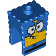 LEGO® los onderdeel Hoofd Aangepast in kleur Blauw 54872pb09