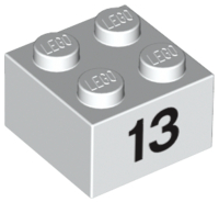 LEGO® los onderdeel Steen met Motief in kleur Wit 3003pb047