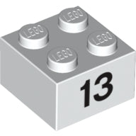 LEGO® los onderdeel Steen met Motief in kleur Wit 3003pb047