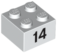 Plaatje in Gallery viewer laden, LEGO® los onderdeel Steen met Motief in kleur Wit 3003pb048