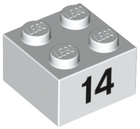 LEGO® los onderdeel Steen met Motief in kleur Wit 3003pb048