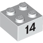 LEGO® los onderdeel Steen met Motief in kleur Wit 3003pb048