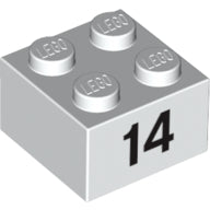 LEGO® los onderdeel Steen met Motief in kleur Wit 3003pb048