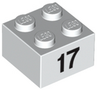 LEGO® los onderdeel Steen met Motief in kleur Wit 3003pb051