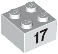 LEGO® los onderdeel Steen met Motief in kleur Wit 3003pb051