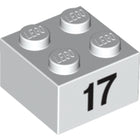 LEGO® los onderdeel Steen met Motief in kleur Wit 3003pb051