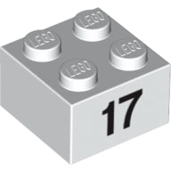 LEGO® los onderdeel Steen met Motief in kleur Wit 3003pb051