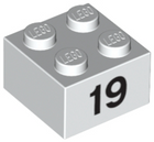 LEGO® los onderdeel Steen met Motief in kleur Wit 3003pb053